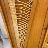 Commode et penderie en bois et rotin