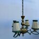 Art Deco brass and glass chandelier