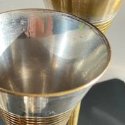 6 Flutes Champagne Laiton Argenté Vintage