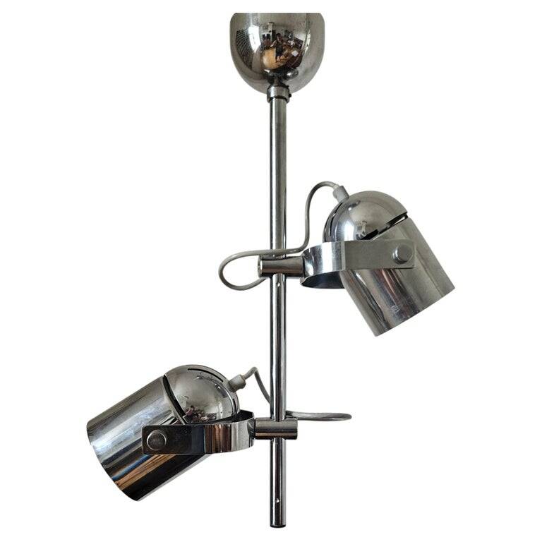 Rare Chrome Ceiling Lamp from the Mid-Century, Lidokov, 1970s