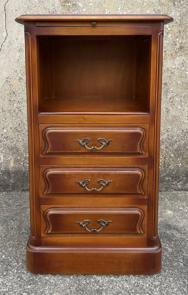 Chevet, chiffonnier, meuble d'appoint en bois, années 60