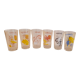 6 verres à orangeade - limonade - eau - thème des régions - vintage