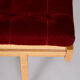 Red Midcentury Modern Oak Sofa, 1950s, Original well preserved upholstery