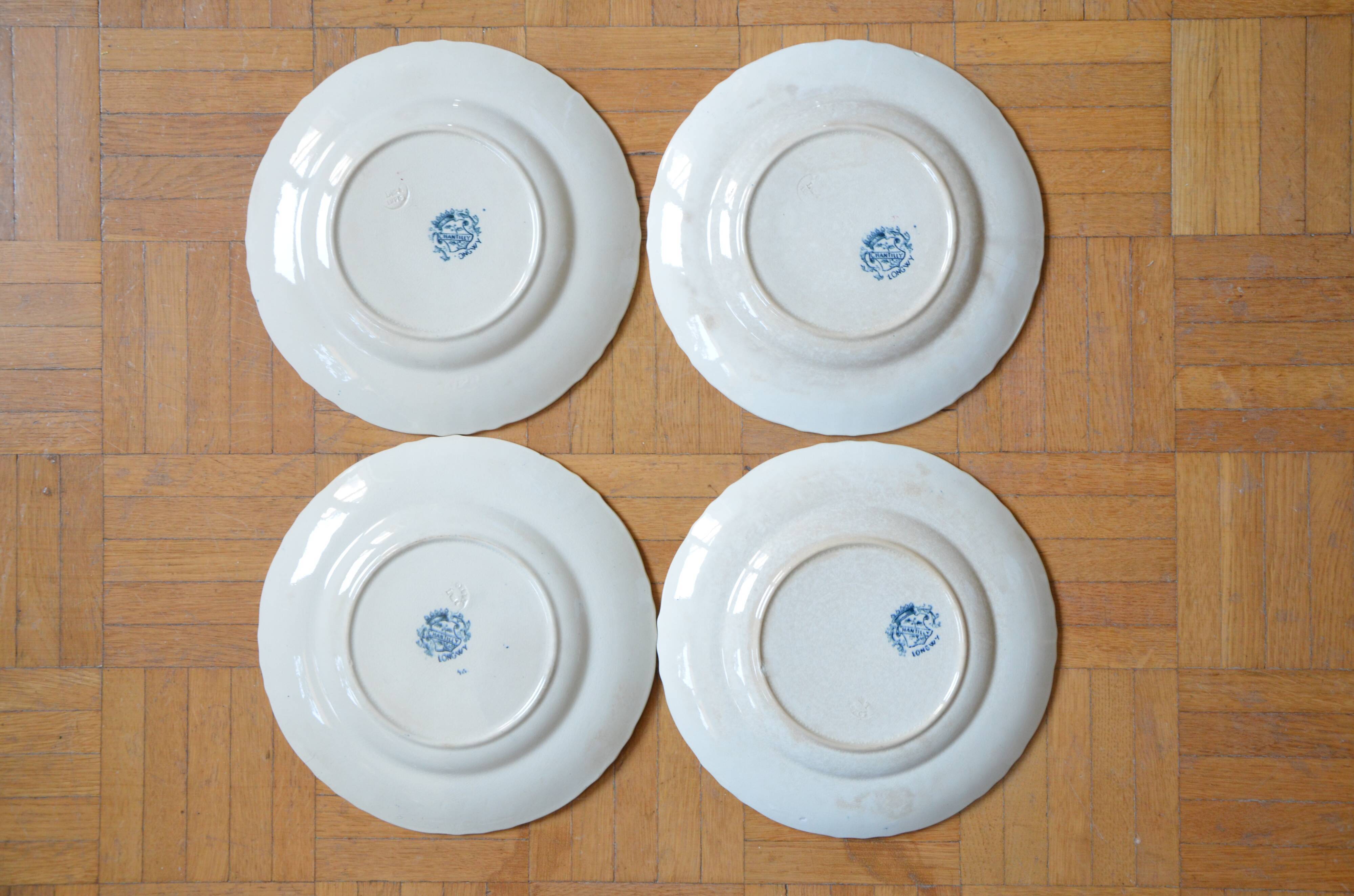 Lot de 4 assiettes Chantilly de la manufacture Longwy