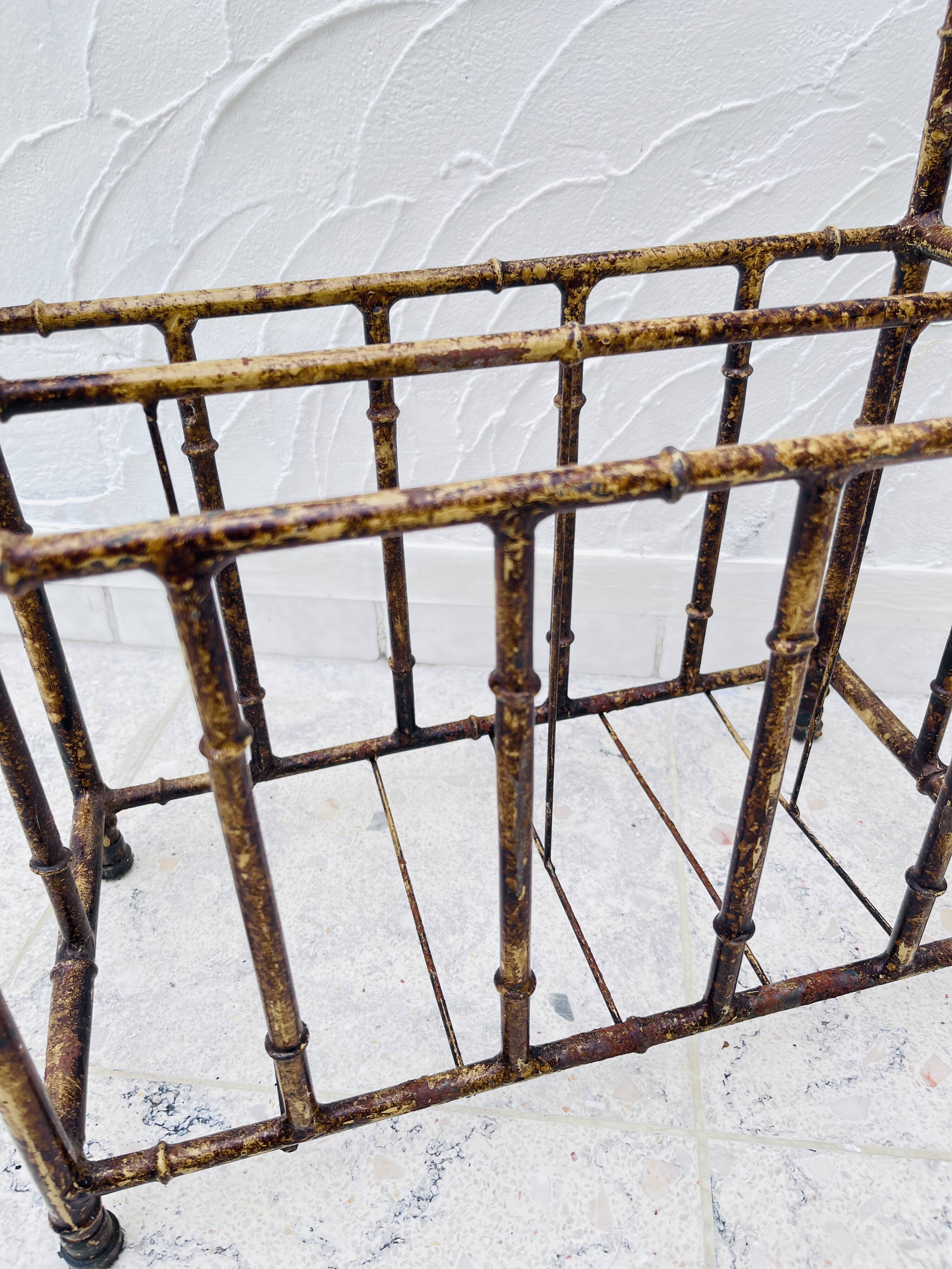 Art deco metal magazine rack