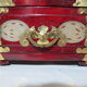 Wooden jewelry box adorned with Chinese jade plates