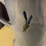 LAVENDER BLUE GLAZED TERRACOTTA WATER PITCHER