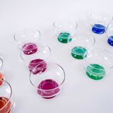 Set of dessert bowls, Italian design, 1970s, made in Italy