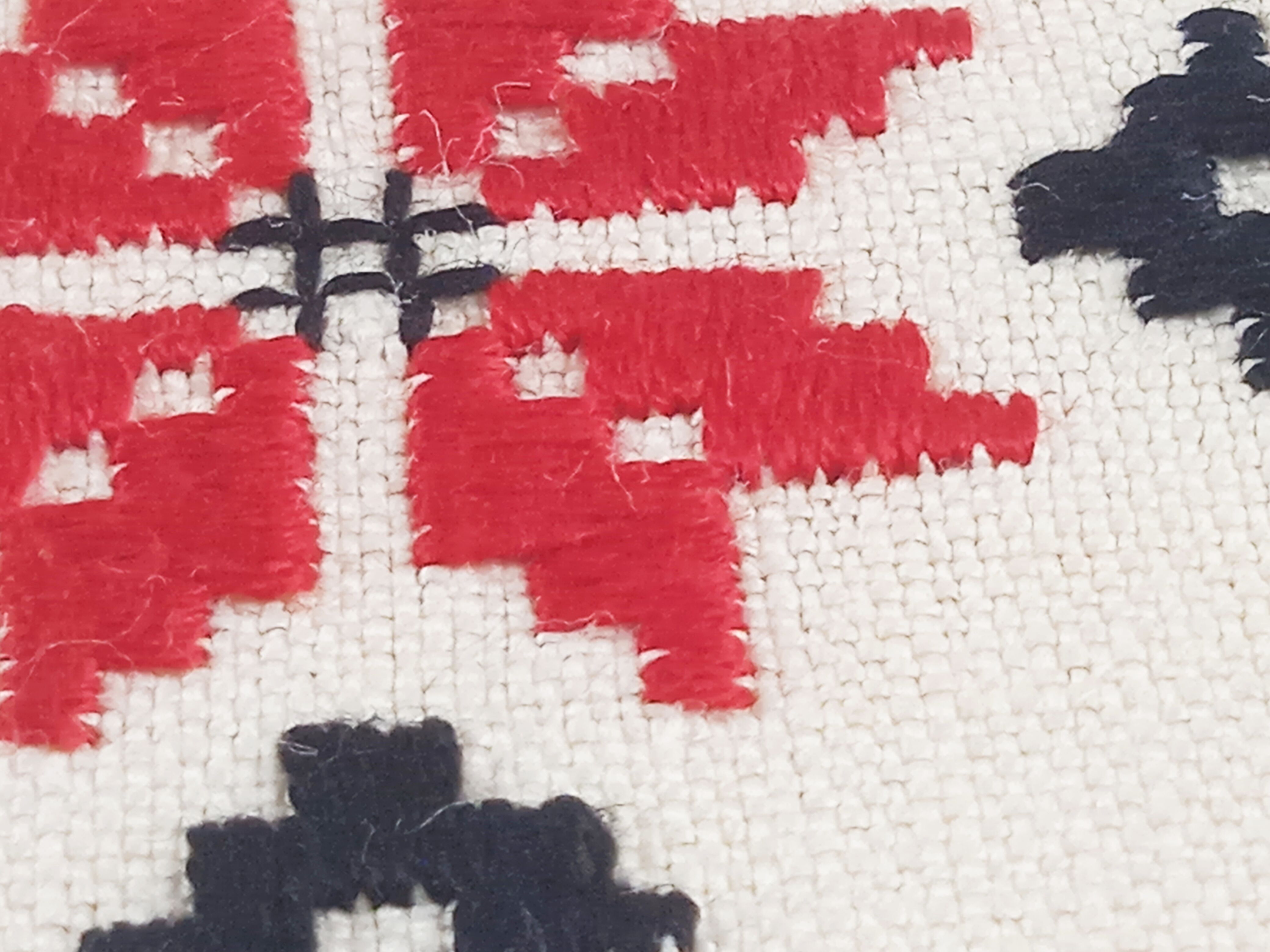 6 serviettes de table en lin et broderie traditionnelle espagnole