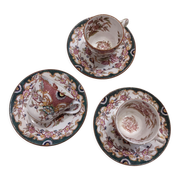 Tasses et soucoupes porcelaine fine Sarreguemines ancienne