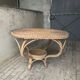 Table d'appoint vintage en rotin et osier tressé