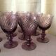 Suite of 12 purple wine glasses in hartzwiller crystal
