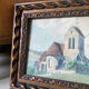 Watercolor signed 1943 Fay-Lès-Nemours French landscape