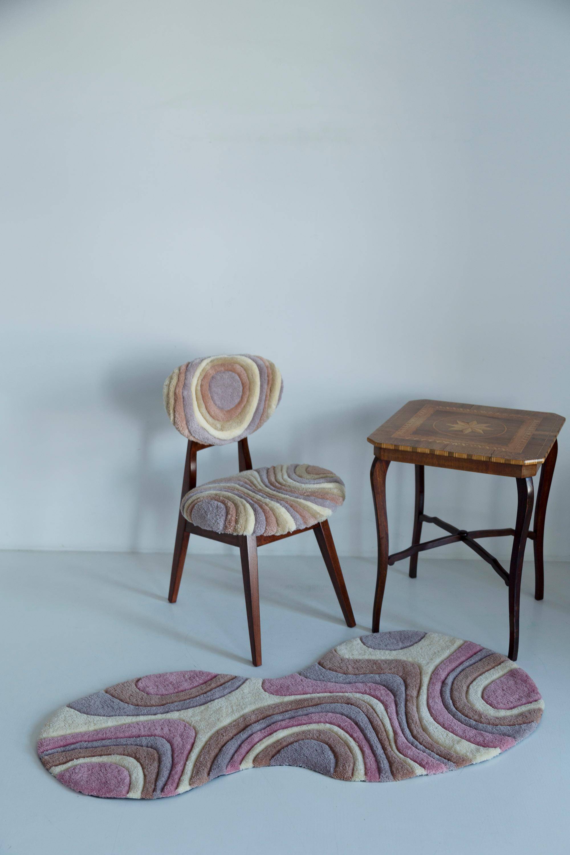 Mid-century wool rug, handmade, Poland, Europe, 1960s