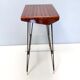 Vintage tv stand/ side table with an ebonized beech top and an iron frame, italy