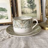 Large cup and saucer in Creil and Montereau ironstone.