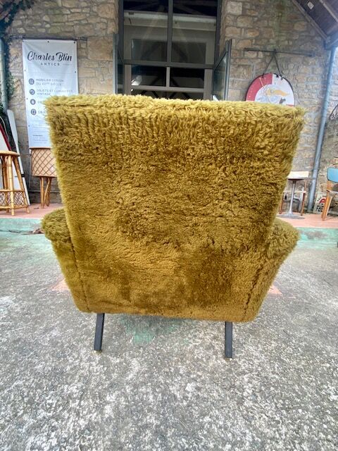 Vintage armchair in moumoute circa 1970