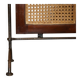 Vintage 3-panel wrought iron screen, bergère and hardwood.