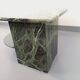 Vintage square coffee table with 2 green marble and smoked glass tops