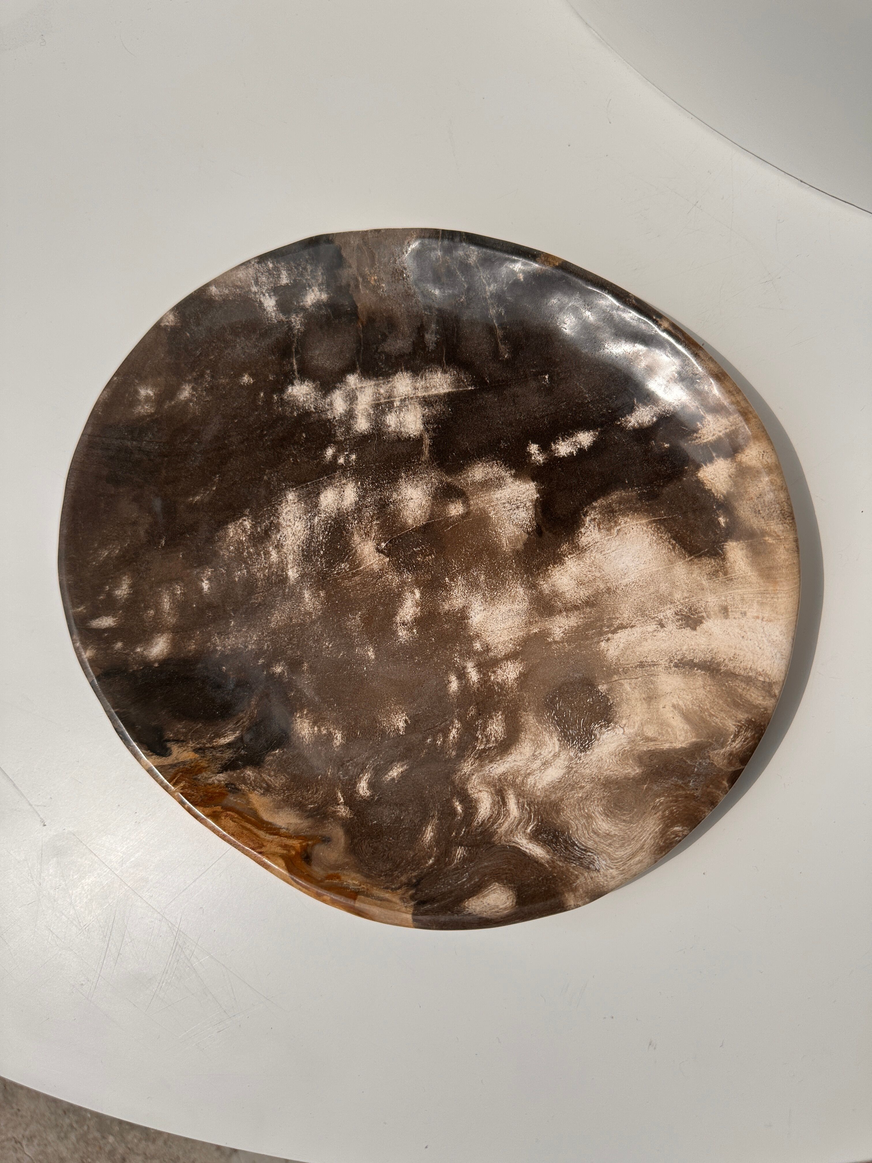 Dish in petrified wood