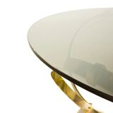 Knut Hesterberg round coffee table in brass with smoked glass