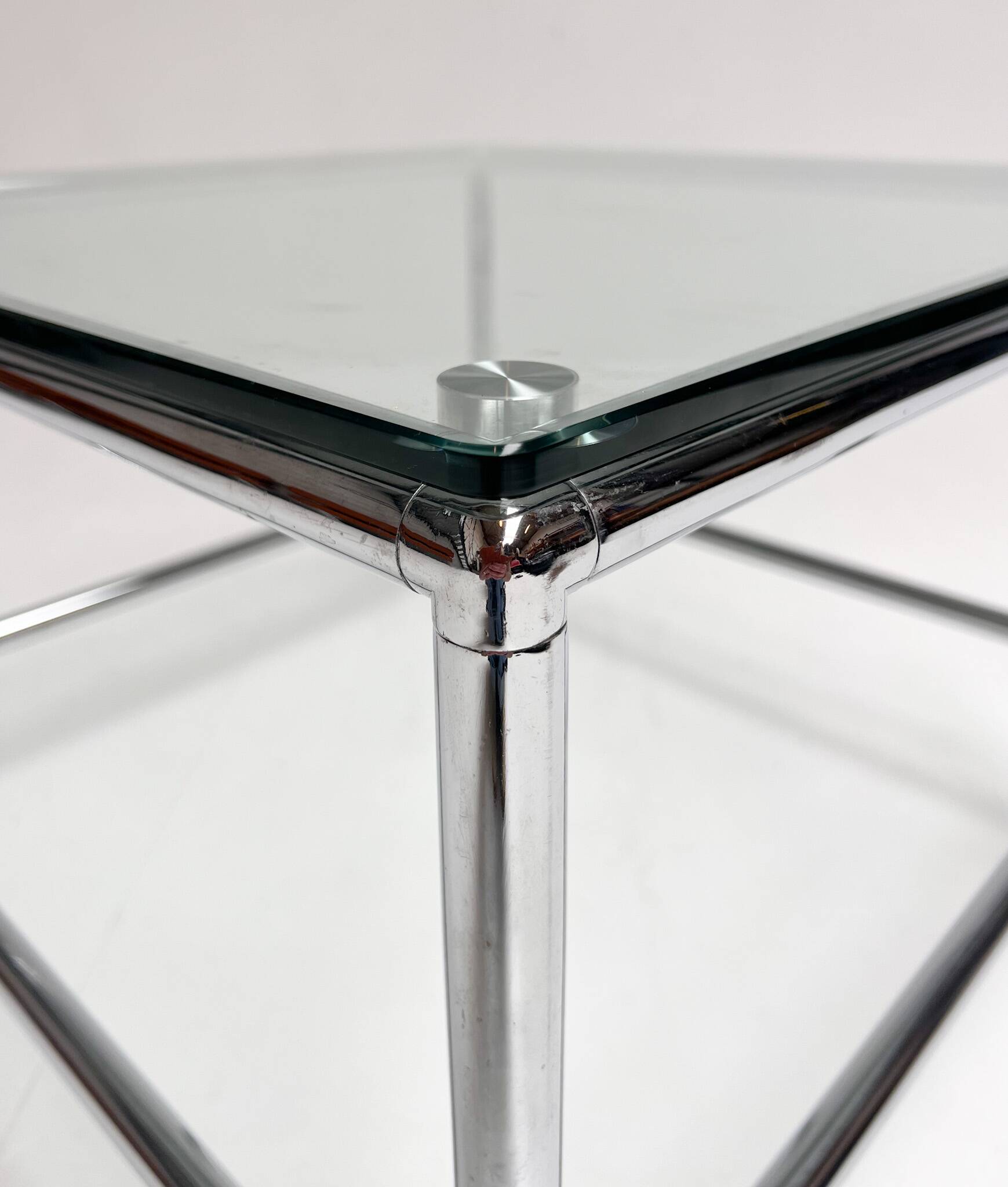 Square glass coffee table 71 x 71 cm, 1990s