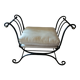 Artistic wrought iron pouf design