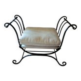 Artistic wrought iron pouf design