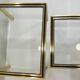 Set of Nesting Coffee Tables in Gold Metal & Beveled Glass by Pierre Vandel