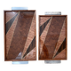 Duo of vintage wooden trays marked art deco