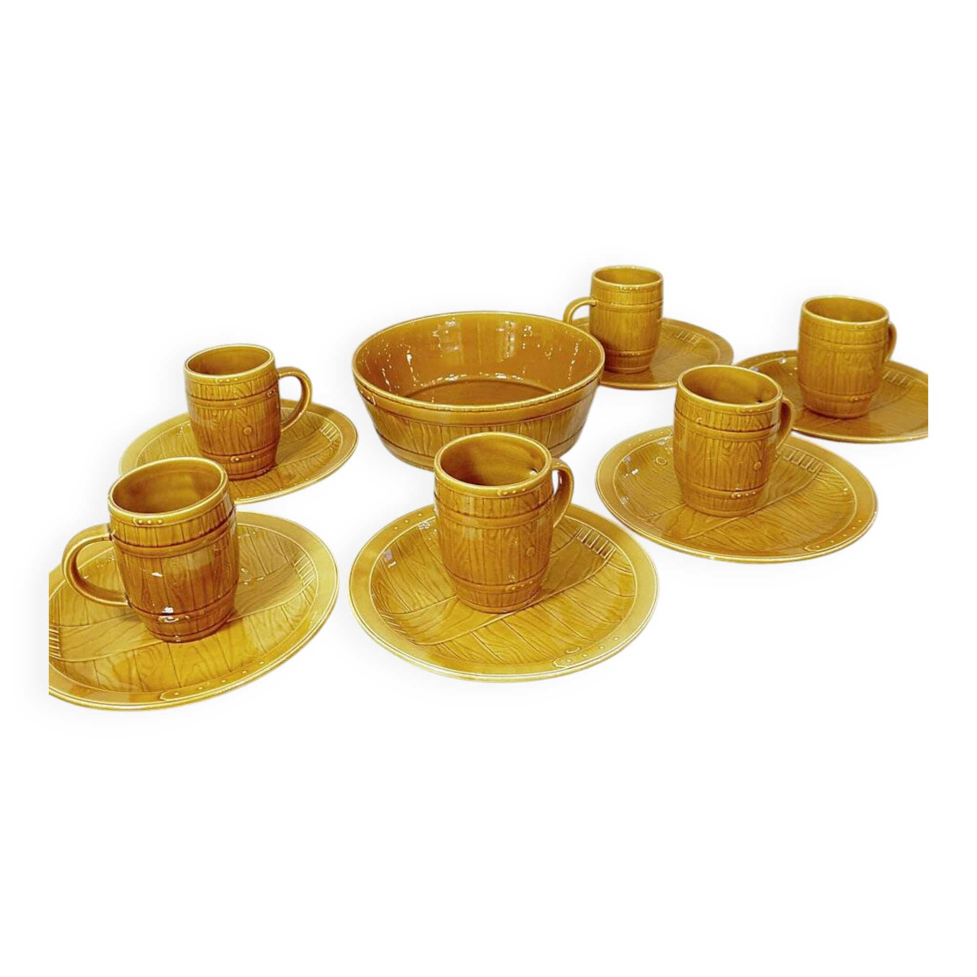 Sauerkraut tableware GIEN France - 6 mugs - 6 plates - 1 large dish (13 pieces)