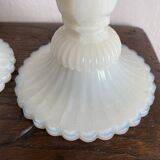 Pair of opaline candlesticks
