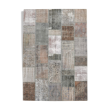 Tapis patchwork gris & bronze 5x8, 247x172cm