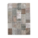 Gray & bronze patchwork tapis rug, 247x172cm