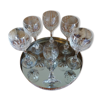 Antique crystal stemmed glasses, Lorraine crafts