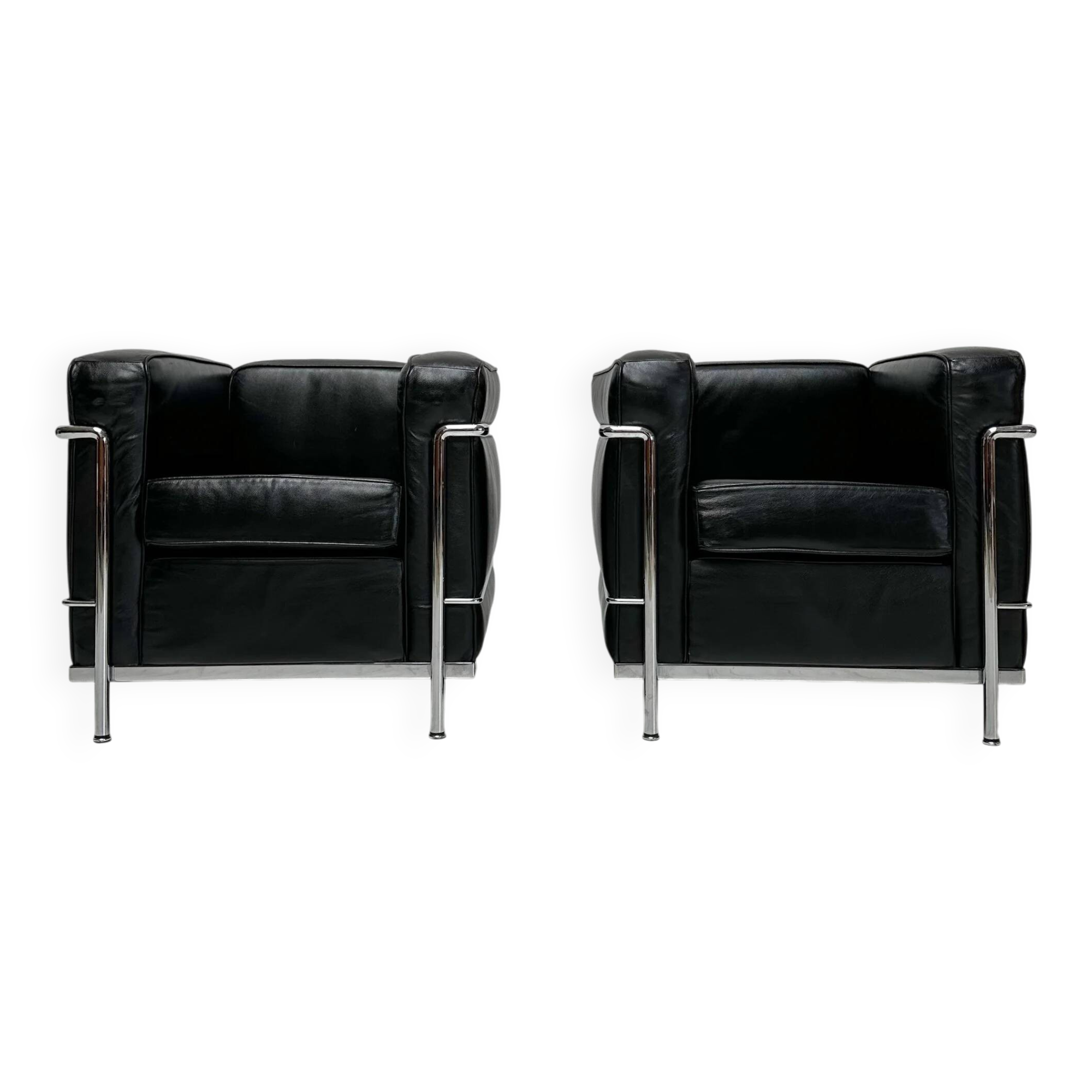 ‘90s Vintage LC2 Armchairs by Le Corbusier &Charlotte Perriand  for Cassina
