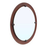 Curved plywood round mirror, 1960s