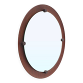 Curved plywood round mirror, 1960s