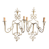 Gold wrought iron wall lights