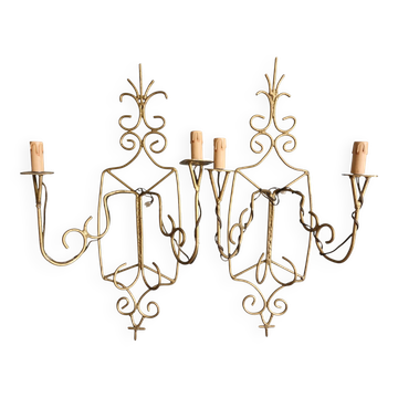 Appliques en fer forgé doré