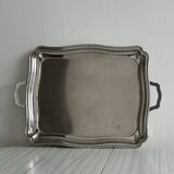 Grand plateau de service en métal brillant