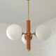Lustre Spoutnik vintage suspendu Space Age orange rétro éclairage de plafond