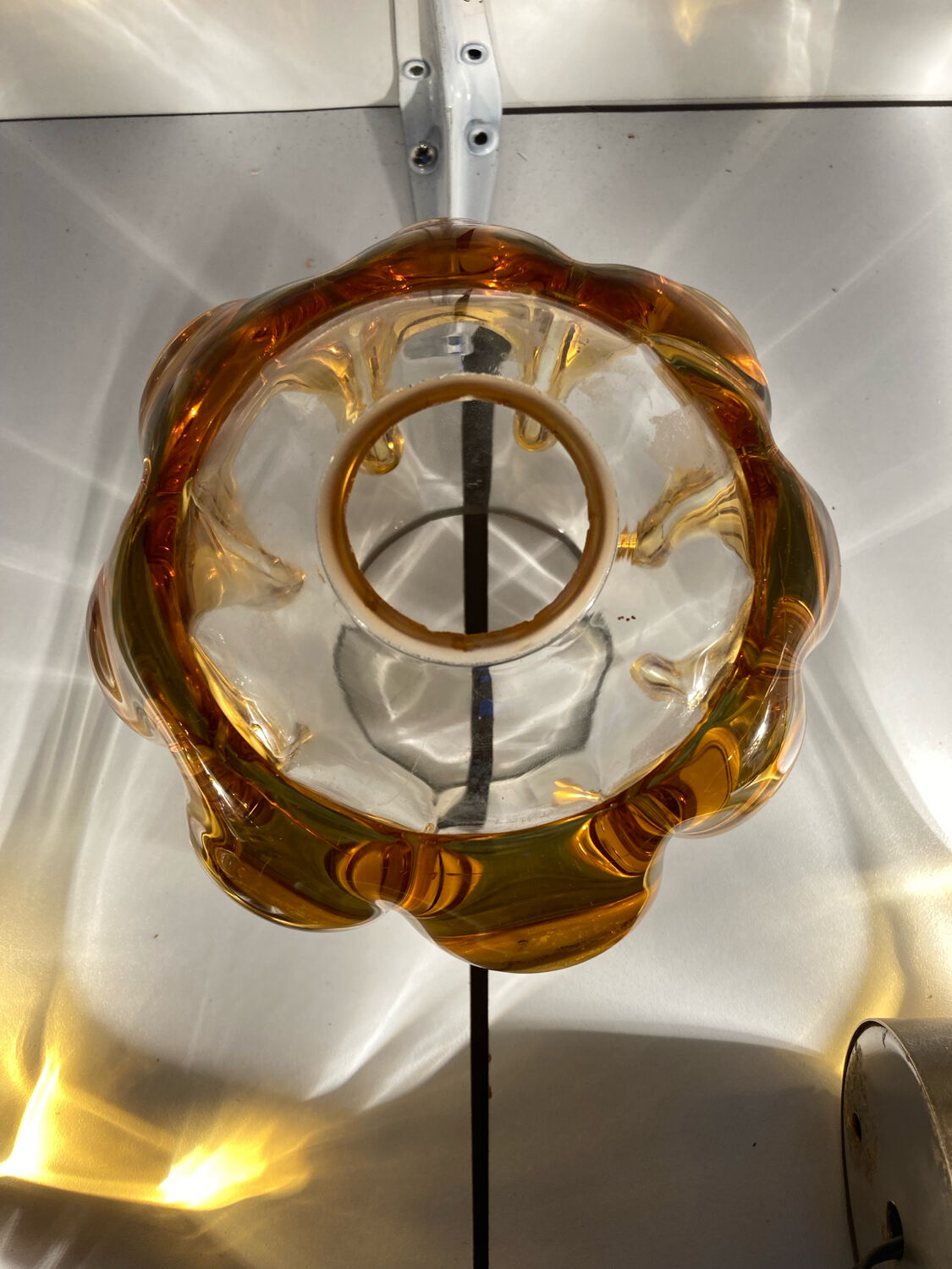 Pair of Murano glass wall sconces, vintage Italian 70s.