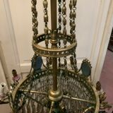 Lustre de style Louis XVI en bronze et pendeloques de cristal XIX Siècle