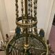 Louis XVI style chandelier in bronze and crystal pendants XIX Century