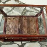 Table basse en rotin vintage