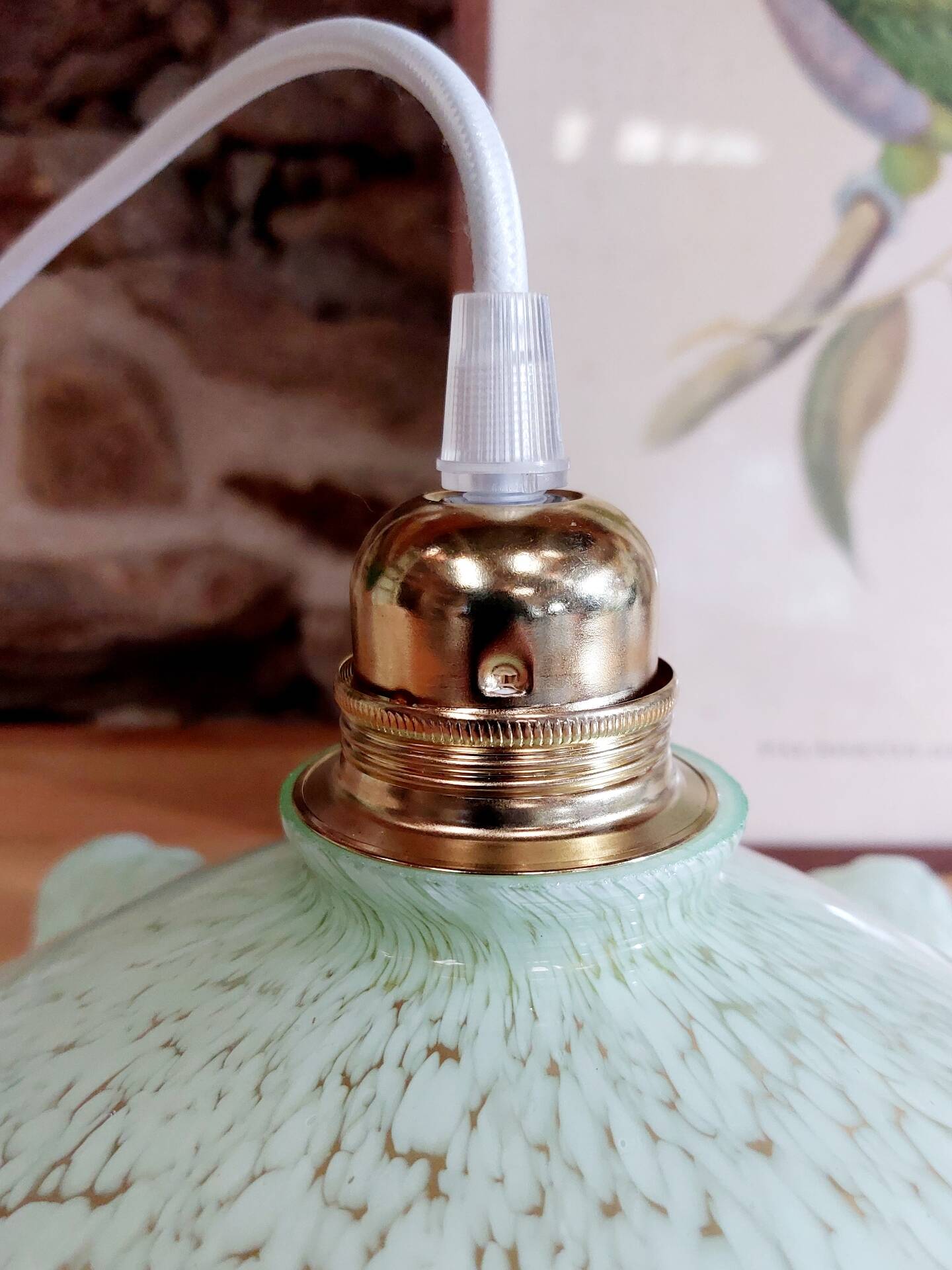 Green Clichy glass pendant