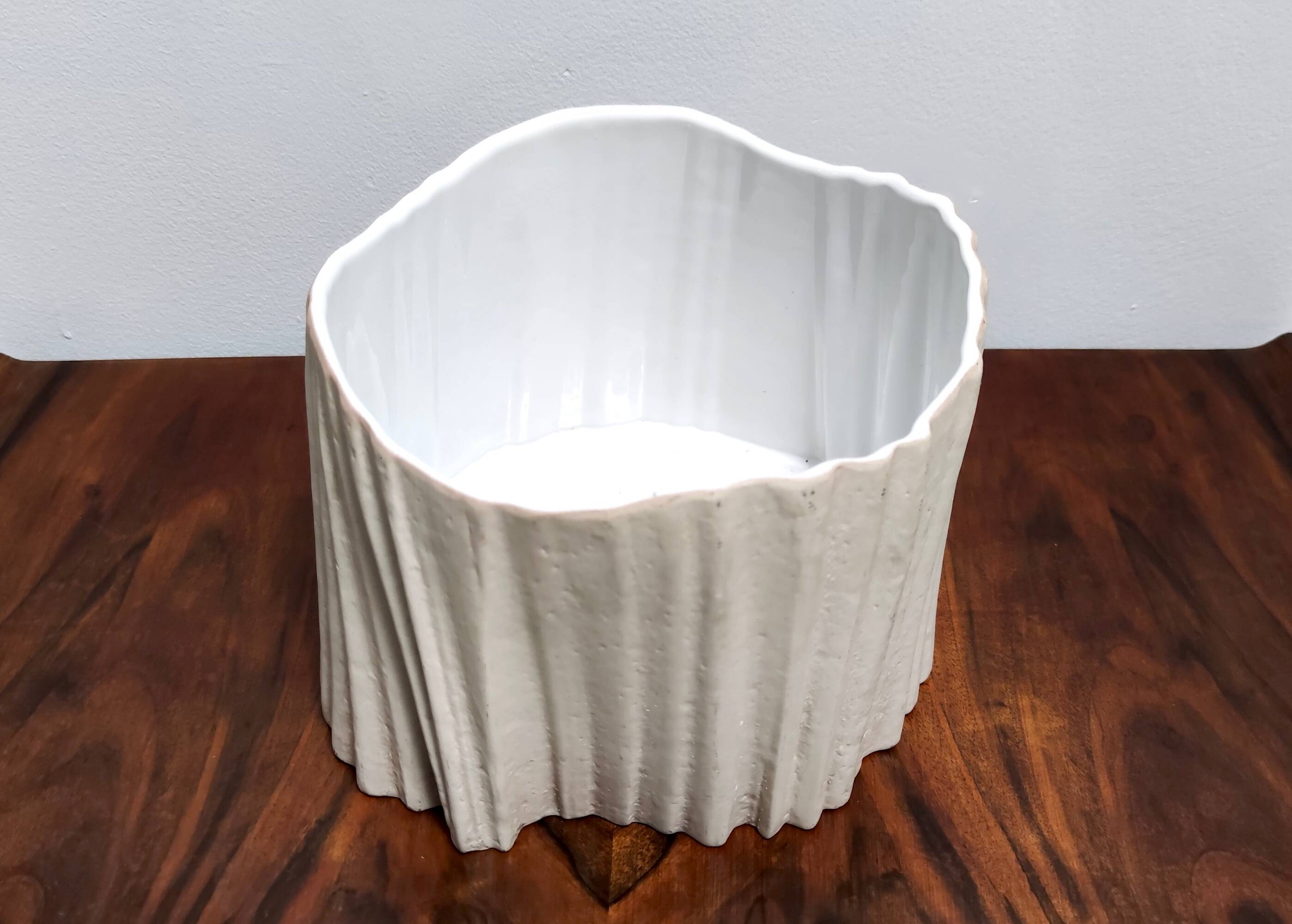 Irregular Shaped Grey Earthenware Vase by Rosenthal, Italy