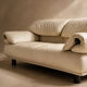 Italian leather buffalo sofa set in ecru – Poltromec Circa 1980