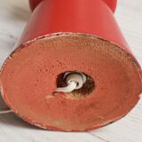 Solid wooden lamp painted orange